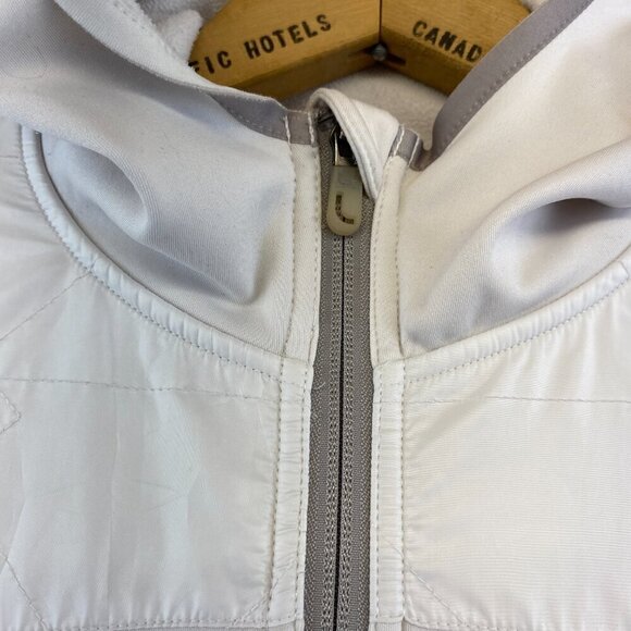 Lole Women's White Zip Front Hooded Long Sleeve Athletic Jacket Size M - Picture 4 of 16
